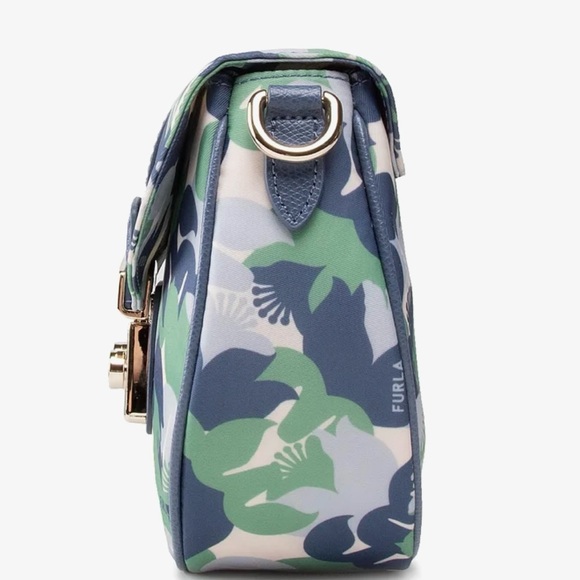 NWOT - Furla Metropolis Shoulder Bag Mini Crossbody Round Flower Camouflage - Picture 3 of 11